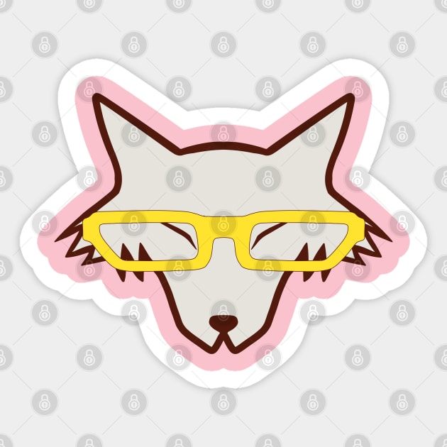 Wolf In Glasses Sticker by AislingKiera
